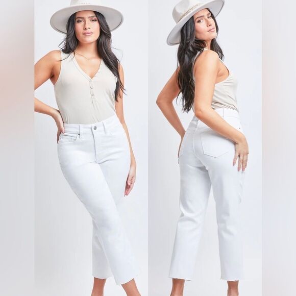 Royalty Vintage High Rise Slim Straight Cropped Jeans NWT - Picture 1 of 12